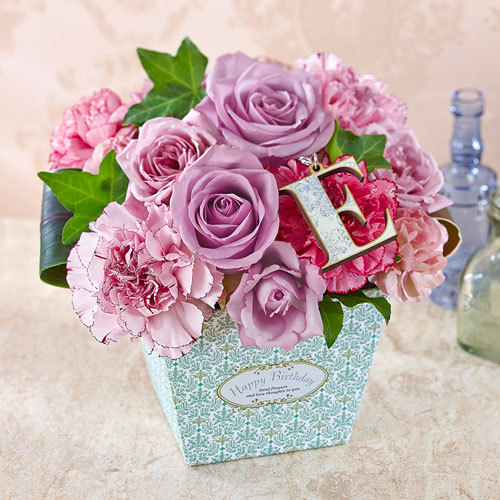 HAPPY BIRTHDAY Arrangement "Alphabet" - Pink Posy